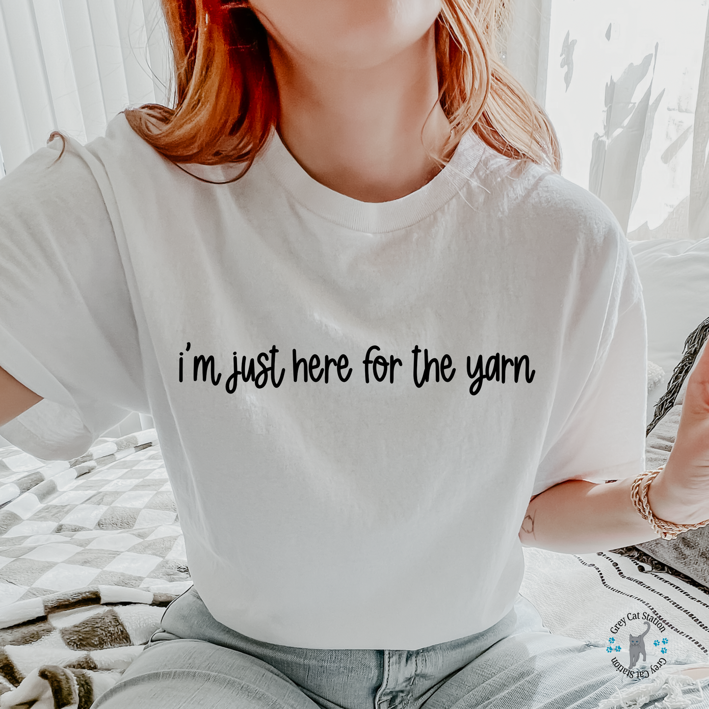 Just Here for the Yarn Funny T-shirt